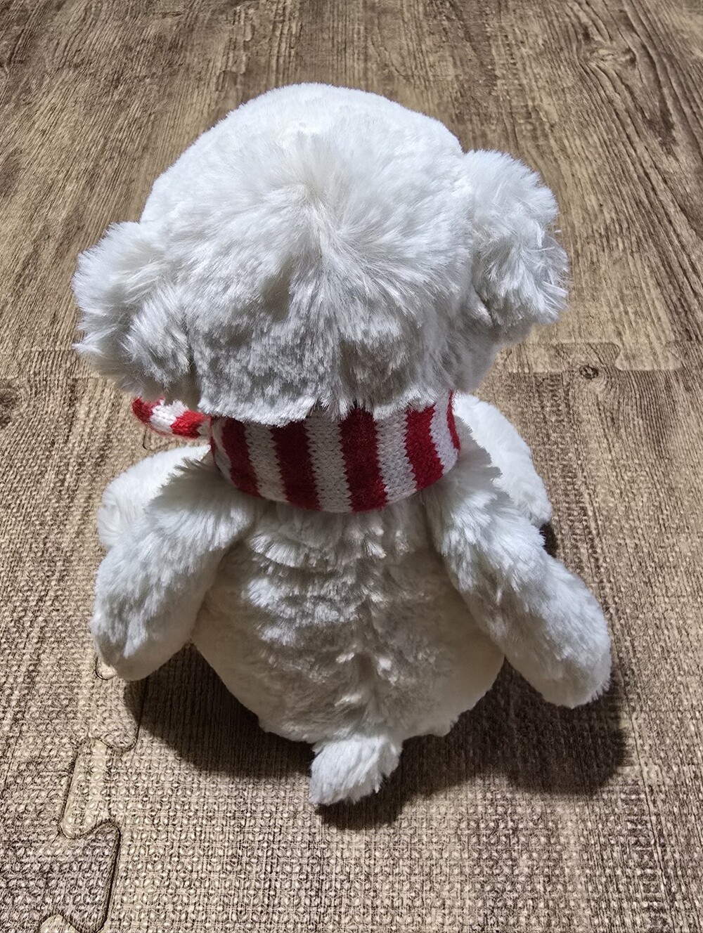 Jellycat London Bashful Pax Polar Bear Red/White Striped Scarf 12" Retired - Picture 3 of 6